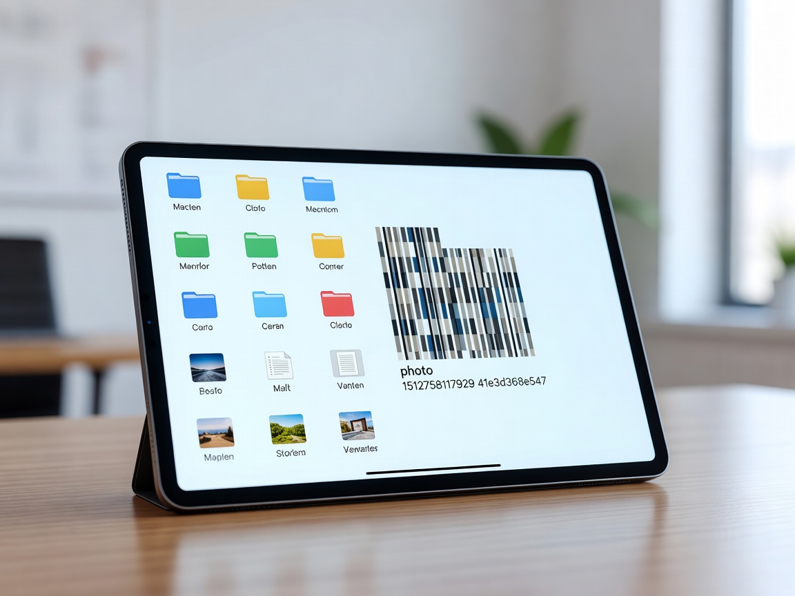 Digitaalinen näyttö tai tabletti näyttämässä tiedostoja